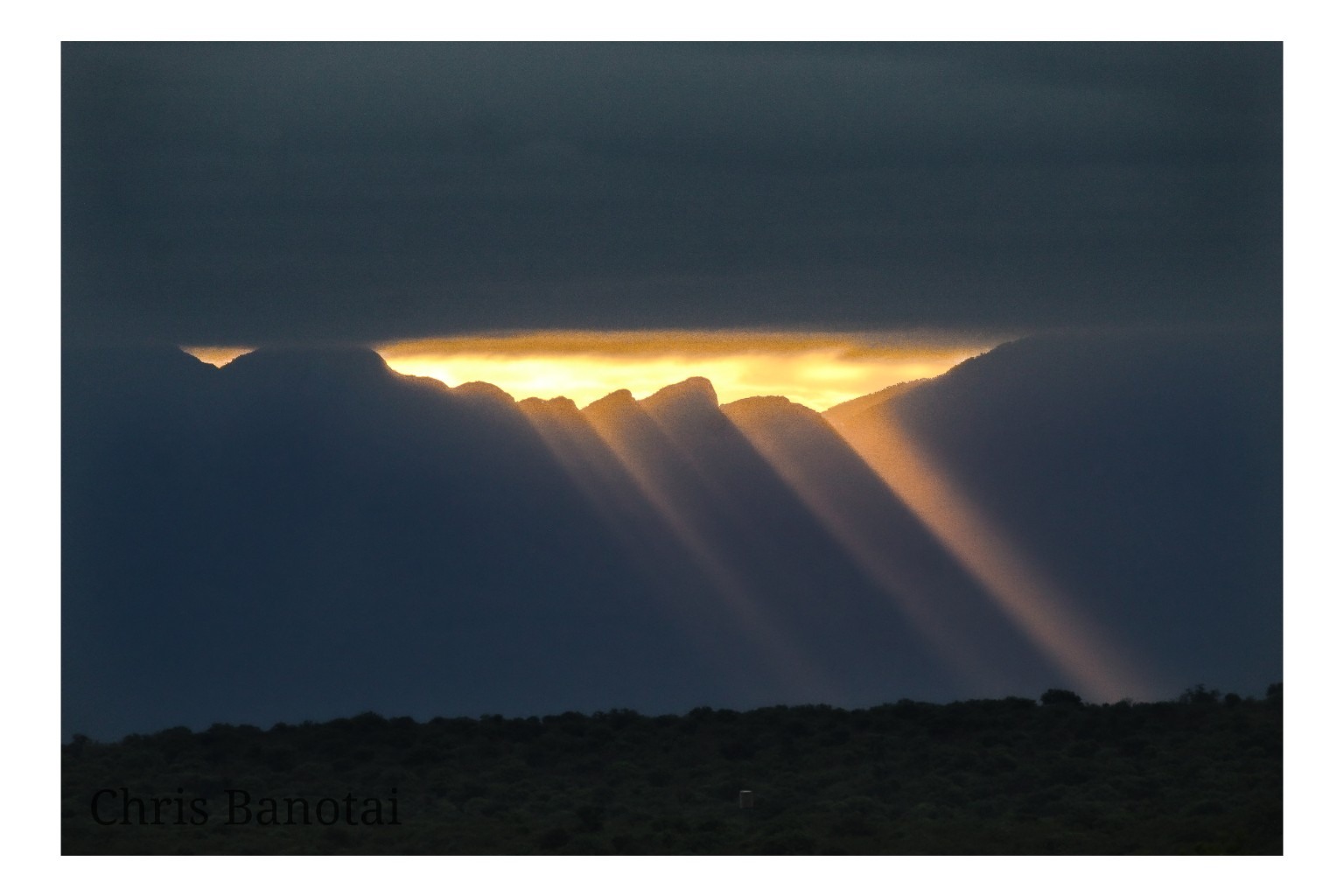Rays of light over the Drakensberg landscape, South Africa
