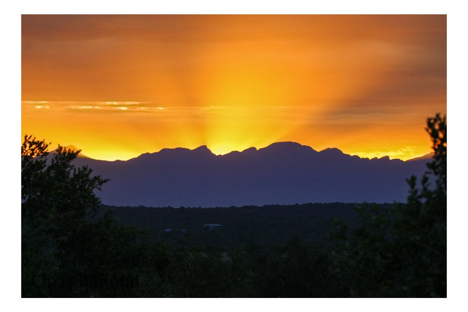 Golden sunset over the Drakensberg Mountains, South Africa