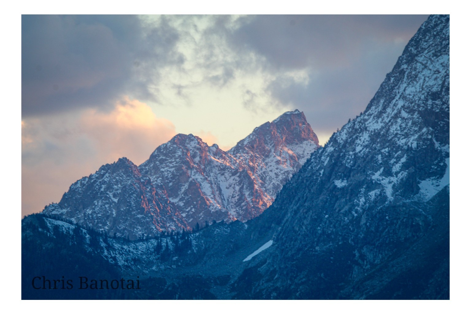 Teton peaks catching soft light, Wyoming